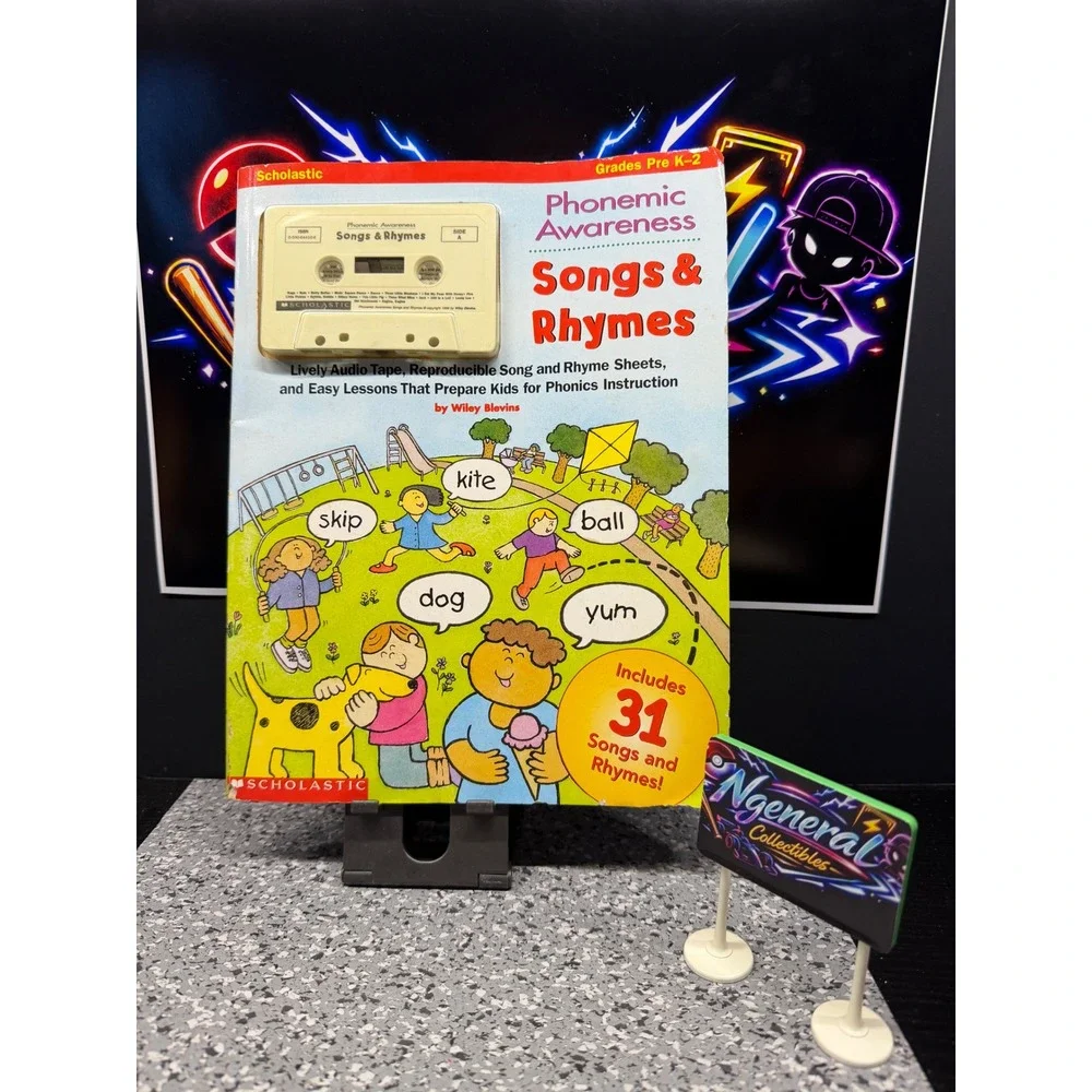 Scholastic Phonemic Awareness Songs & Rhymes Wiley Blevins Book & Cassette Tape